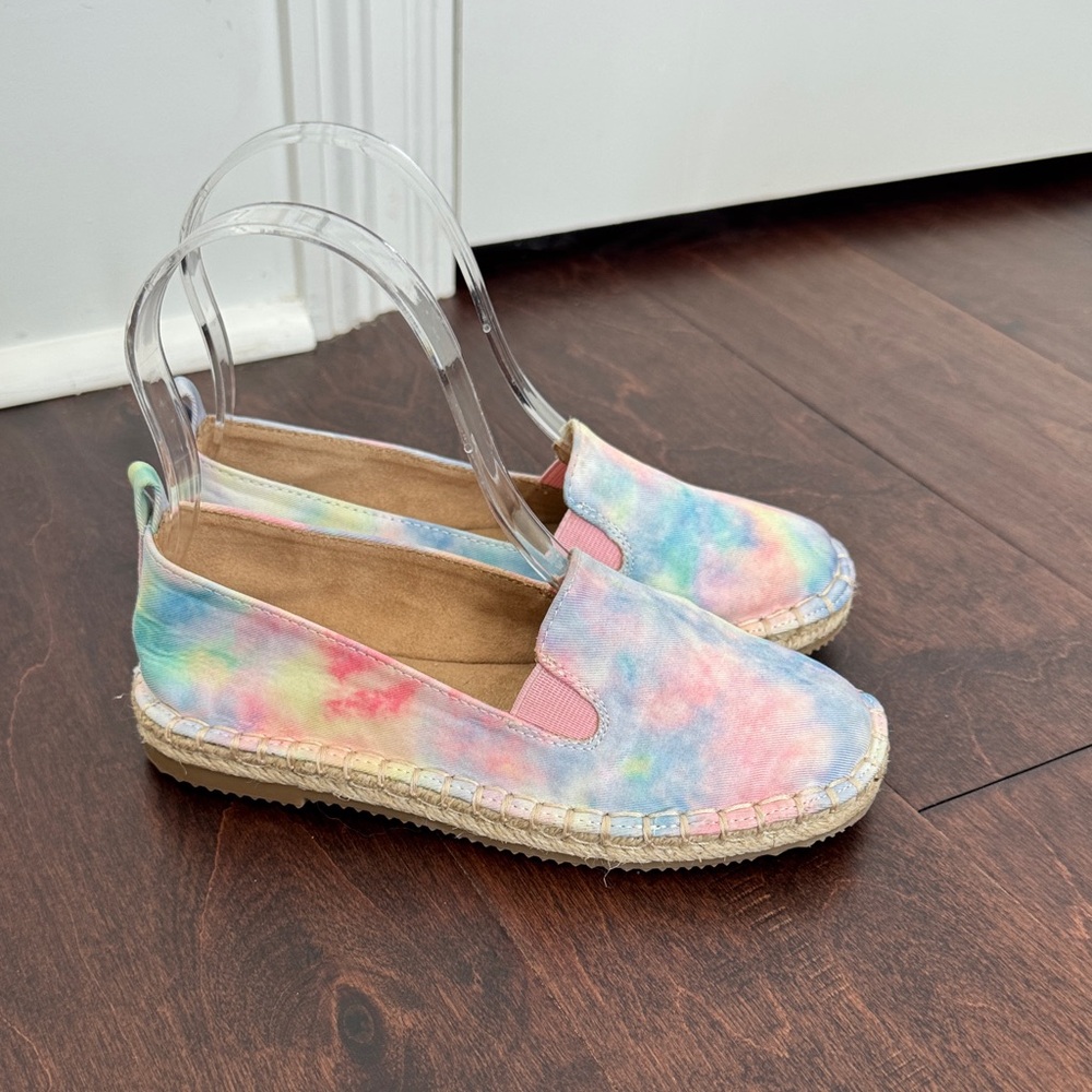 Cat & Jack Girls Espadrilles Shoes Summer Spring Watercolor Tie Dye, sz 13